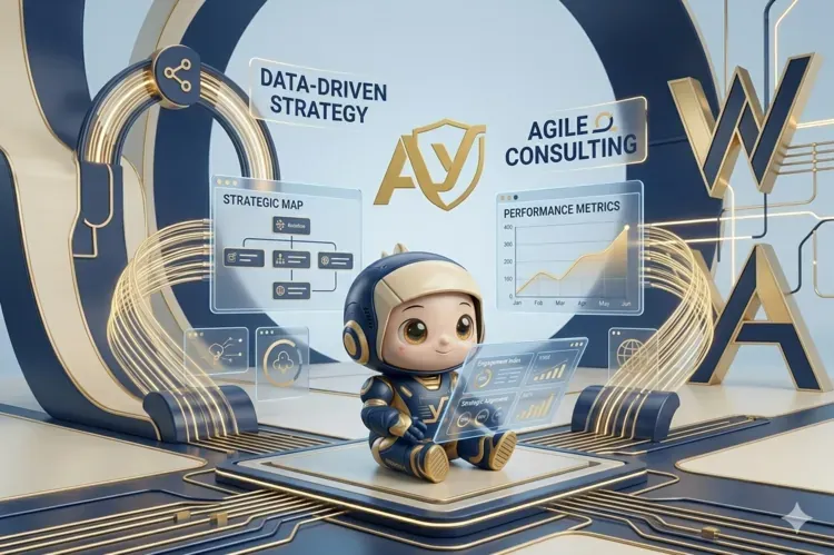 PTYXO robot presenting a consulting strategy